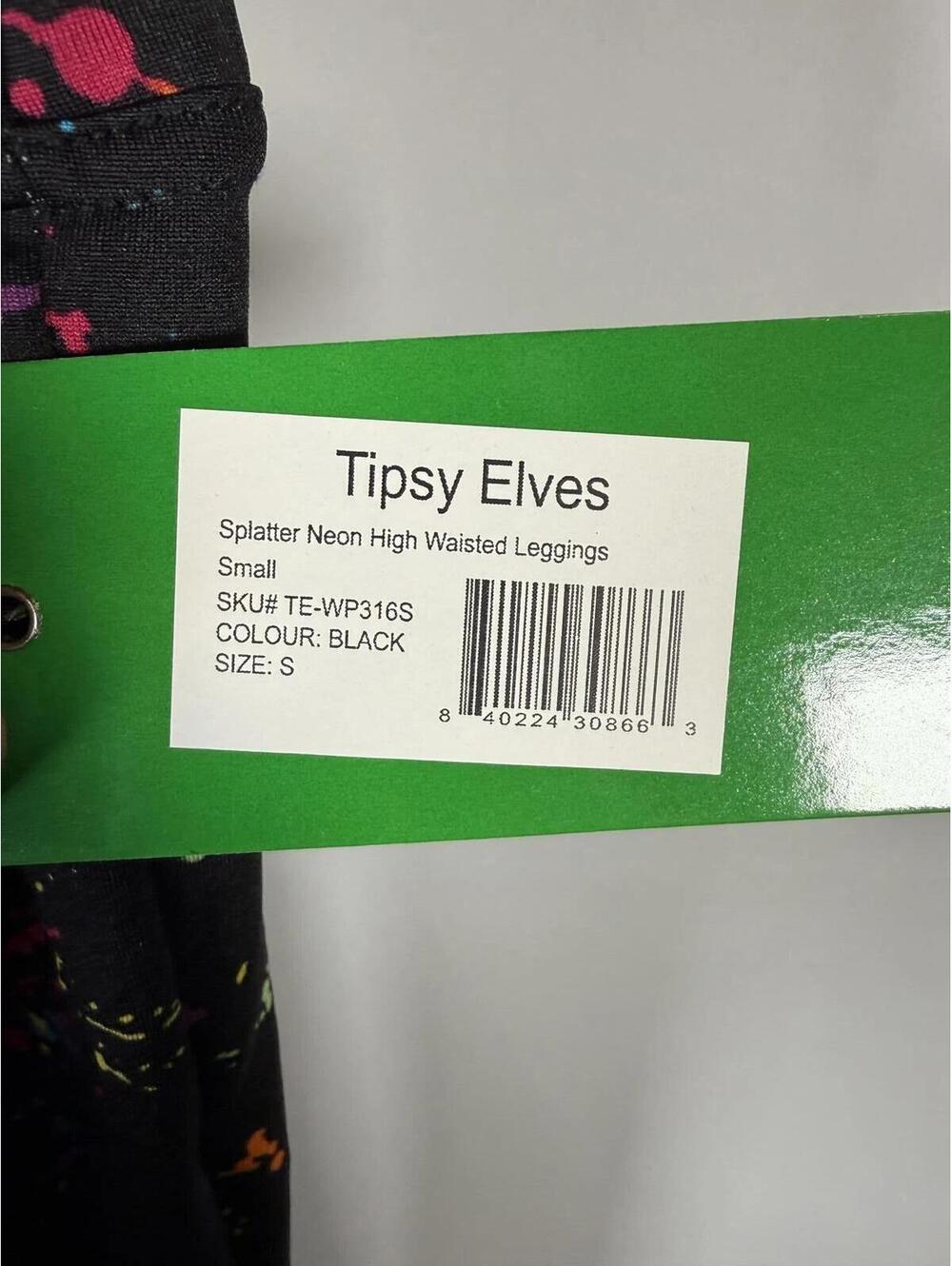 NWT Tipsy Elves Neon Splatter Women's Leggings Small - Picture 5 of 6